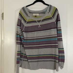 Sonoma scoop neck striped sweater medium